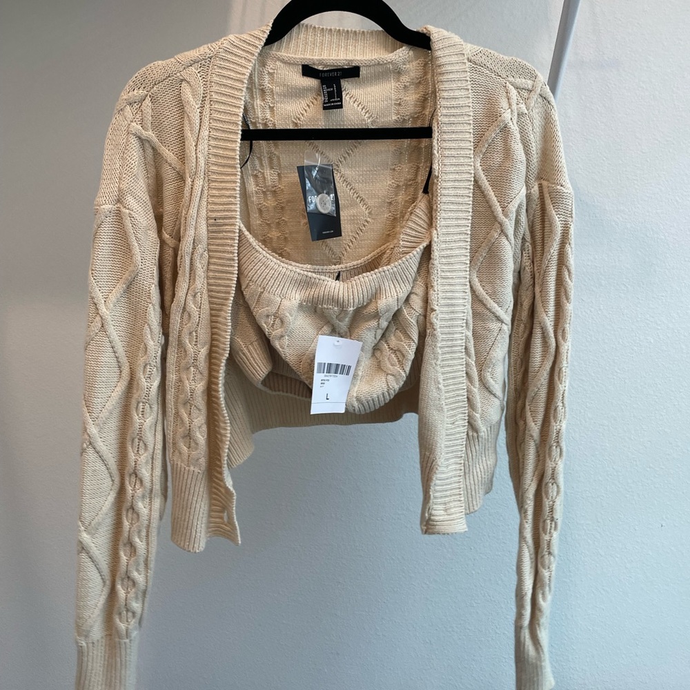 Forever 21 - Cardigan & Tube top - 2 pc - NWT - L